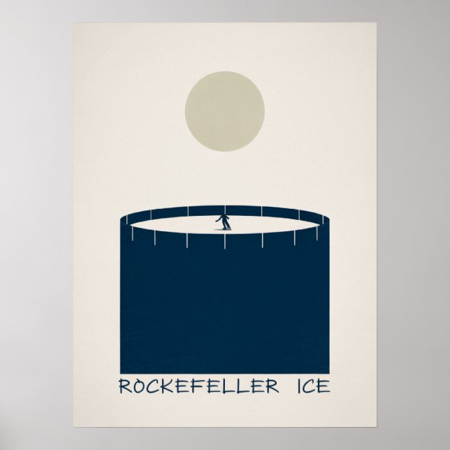Rockefeller-Eislaufbahn Manhattan Winter Skater Ar Poster (Vorne)