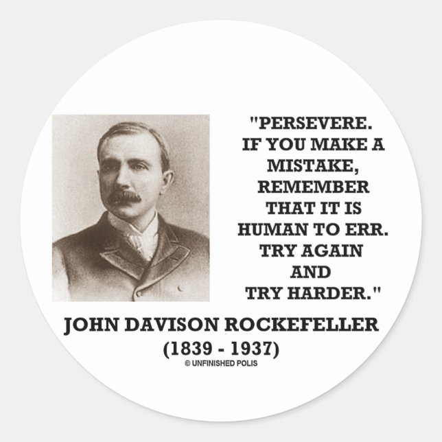 Rockefeller Perstrong Es ist menschlich, noch einm Runder Aufkleber (Vorderseite)