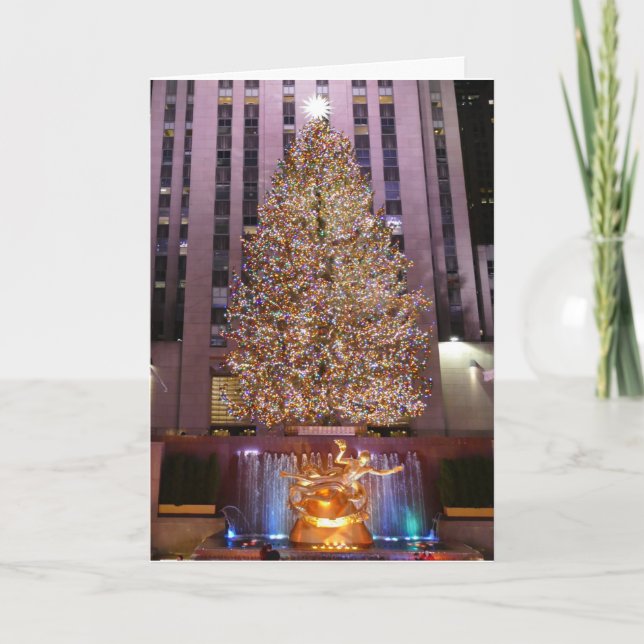 Rockefeller Plaza's Christmas Tree Card Karte (Vorderseite)