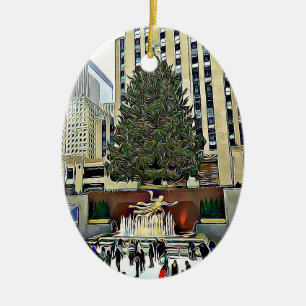 Rockefellermittelweihnachtsbaum-Verzierung Keramik Ornament