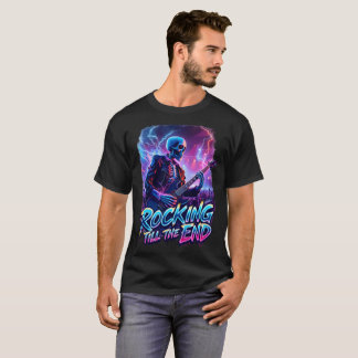 Rocken bis zum Ende | Electric Skeleton Gitarrist T-Shirt