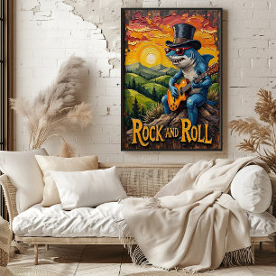 Rocken der Hügel, Sonnenuntergang Poster