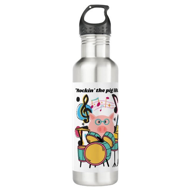 Rocken des Schweins Edelstahlflasche (Vorderseite)