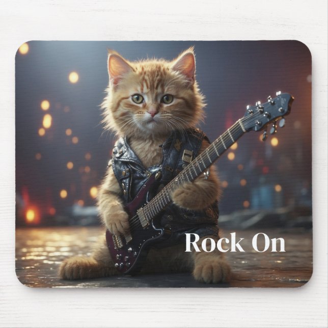 Rockende Katze  Mousepad (Vorne)