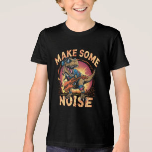 Rockender T-Rex Dinosaur Konzert Kunst Tri-Blend Shirt