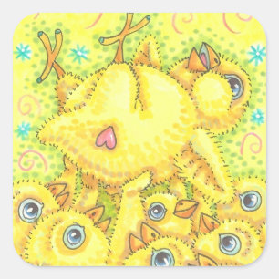 ROCKER CHICK MOSH PIT STICKERS Square, Blatt