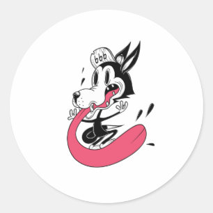 Rocker Dog Runder Aufkleber
