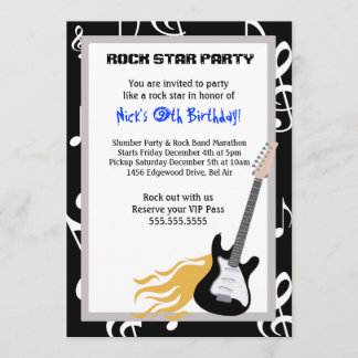 ROCKER GUITAR HERO Geburtstagsparty Einladung