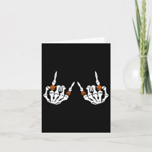 Rocker-Handzeichen Rock-Skelett-Kürbis-Totenkopf-R Karte