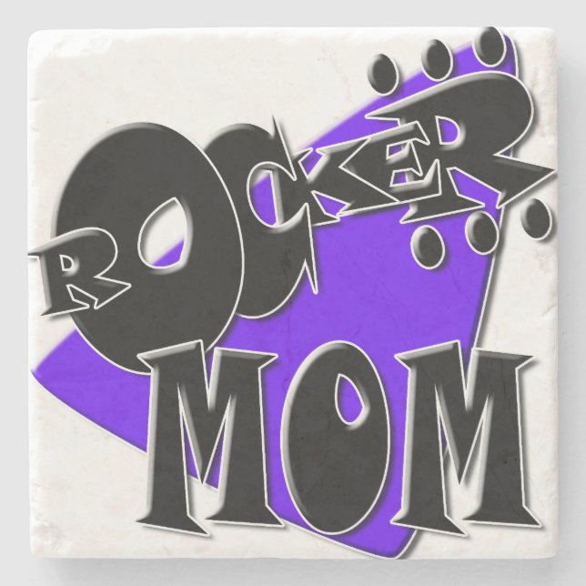 Rocker-MAMA! Steinuntersetzer (Vorderseite)