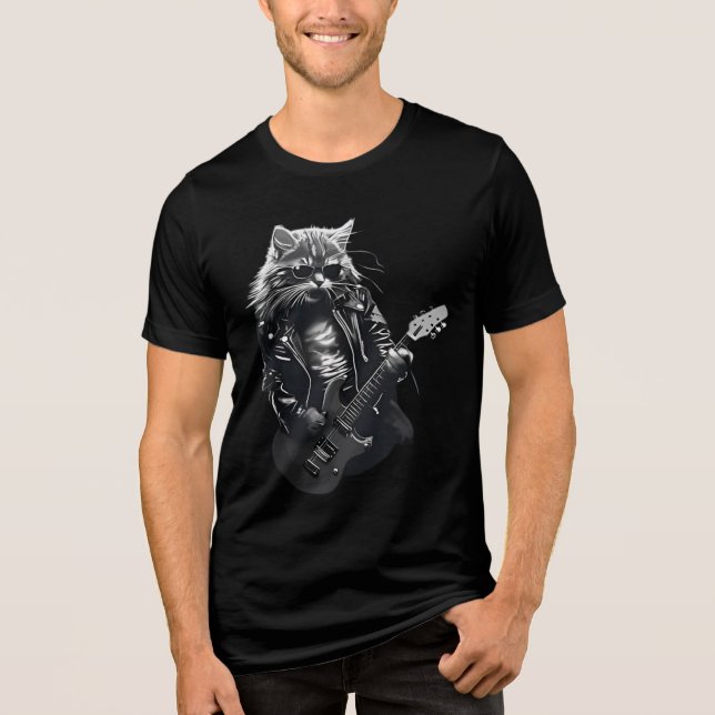 rocker metal cat tshirt (Vorderseite)