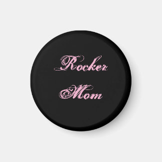 Rocker Mom Fridge Magnet (Black & Pink)