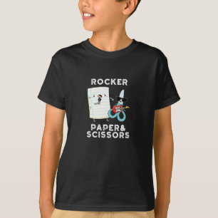 Rocker Paper und Schere Funny Game Puck Dark BG T-Shirt