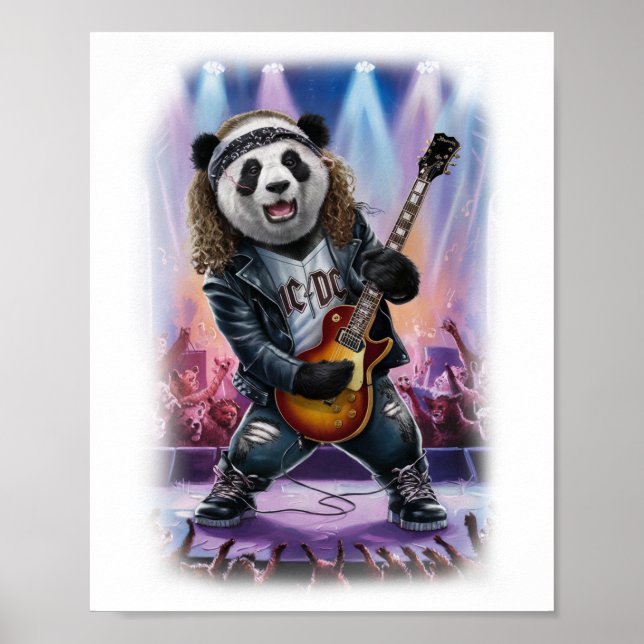 Rocker playing the Electric Guitar on a Poster (Vorne)