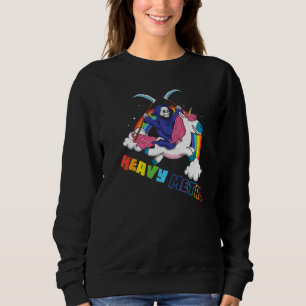 Rocker Rock Einhorn Skelett Musik Heavy Metal Sweatshirt