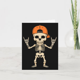 Rocker Skeleton Cap Halloween Punk Rock Men Boys Karte