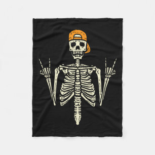 Rocker Skeleton Cap Skater Cool Halloween Punk Roc Fleecedecke