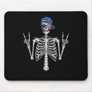 Rocker Skeleton Cap Skater Cool Halloween Punk Roc Mousepad