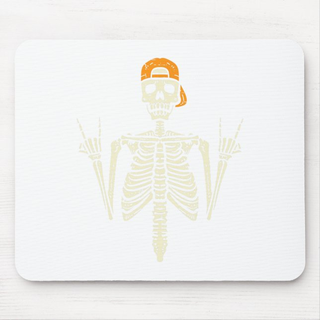Rocker Skeleton Cap Skater Cool Halloween Punk Roc Mousepad (Vorne)