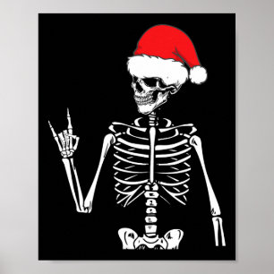 Rocker Skeleton Hand Rock on Costume Fun Weihnacht Poster