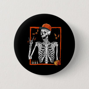 Rocker Skeleton Hand Rock on Costume Funny Hallowe Button