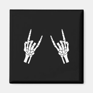 Rocker Skeleton Hand Rock on Costume Funny Hallowe Magnet