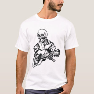 Rocker Skelett Gitarre T-Shirt