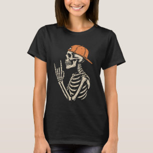Rocker Skelett Rock On Hand Halloween Skelett Ich T-Shirt