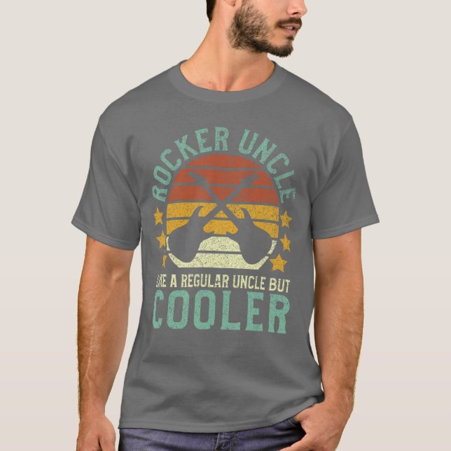 Rocker Uncle Funny Guitarist Rock and Roll Fan Gui T-Shirt (Vorderseite)