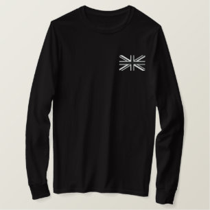 Rocker Union Jack Flag England Swag Stickerei Besticktes Langarmshirt