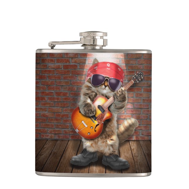 Rockerkatze Flachmann (Vorderseite)