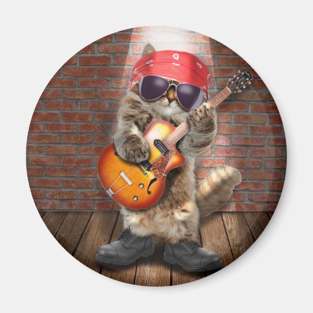 Rockerkatze Magnet (Vorne)