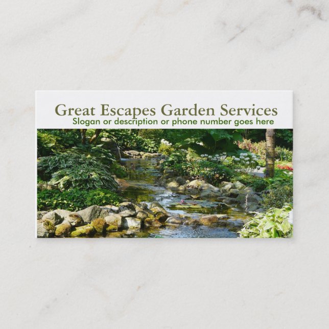 Rockery Water Garding Landscaper Business Visitenkarte (Vorderseite)