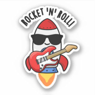 Rocket and Roll Funny Rocket Puff Aufkleber