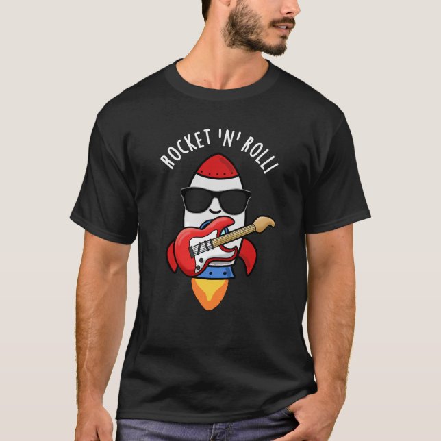 Rocket and Roll Funny Rocket Puff Dark BG T-Shirt (Vorderseite)