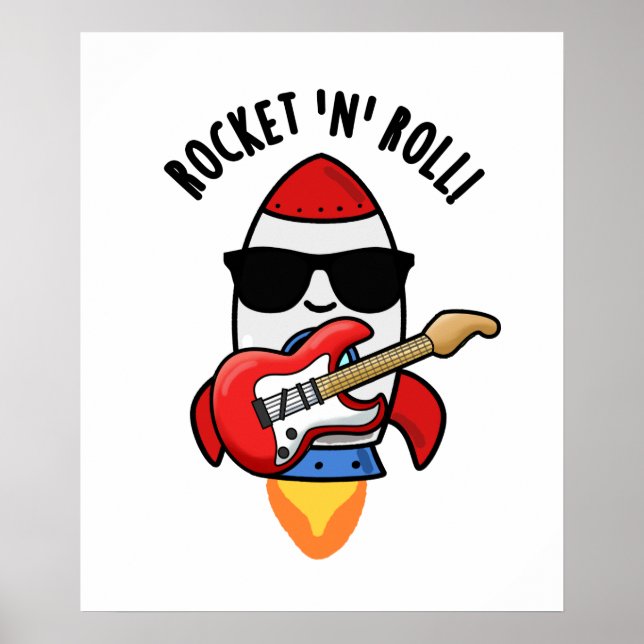 Rocket and Roll Funny Rocket Puff Poster (Vorne)