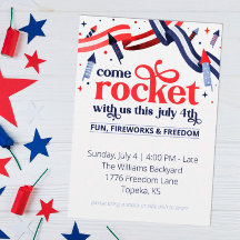Rocket avec nous Quatrième Juillet Invitation du P