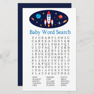 Rocket Baby Shooter Word Search Game