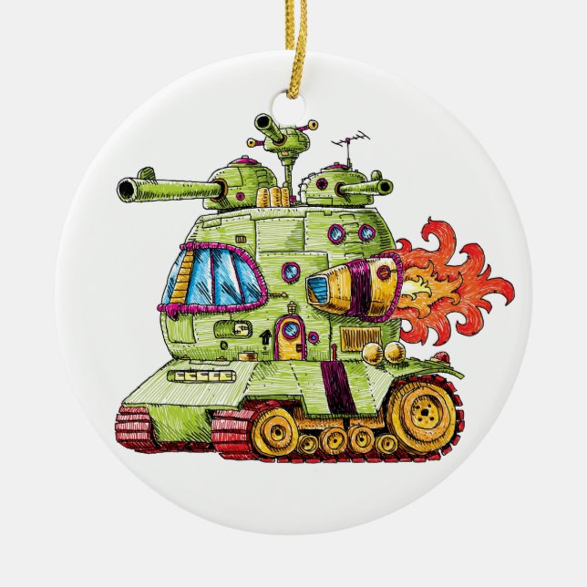 Rocket-Behälter Keramik Ornament (Vorne)