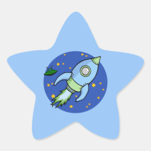 Rocket Blue Star Sticker