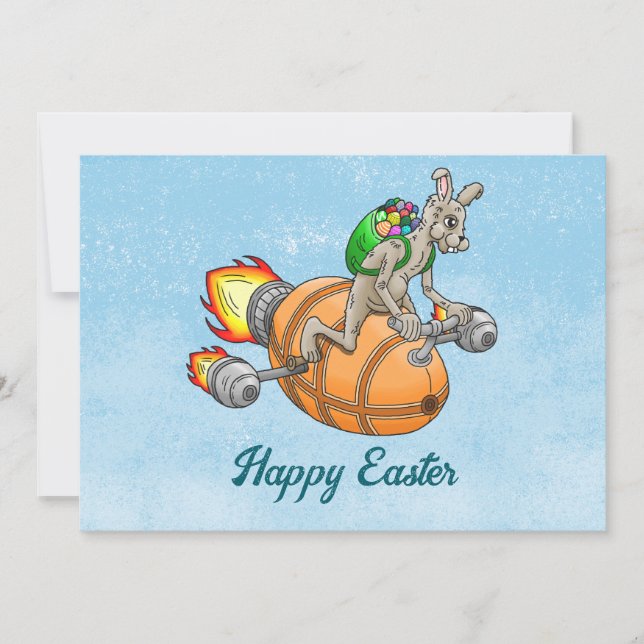 Rocket Bunny Feiertagskarte (Vorderseite)