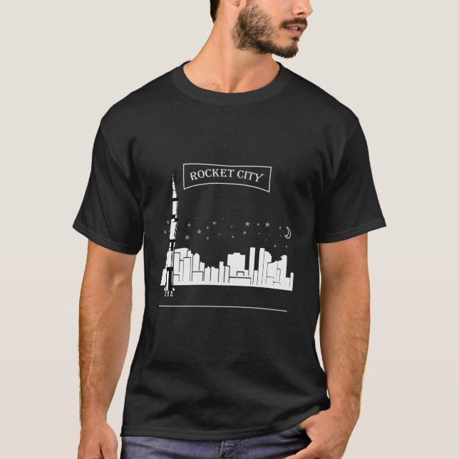 Rocket City Shirt Alabama Huntsville Space Moon Ae (Vorderseite)