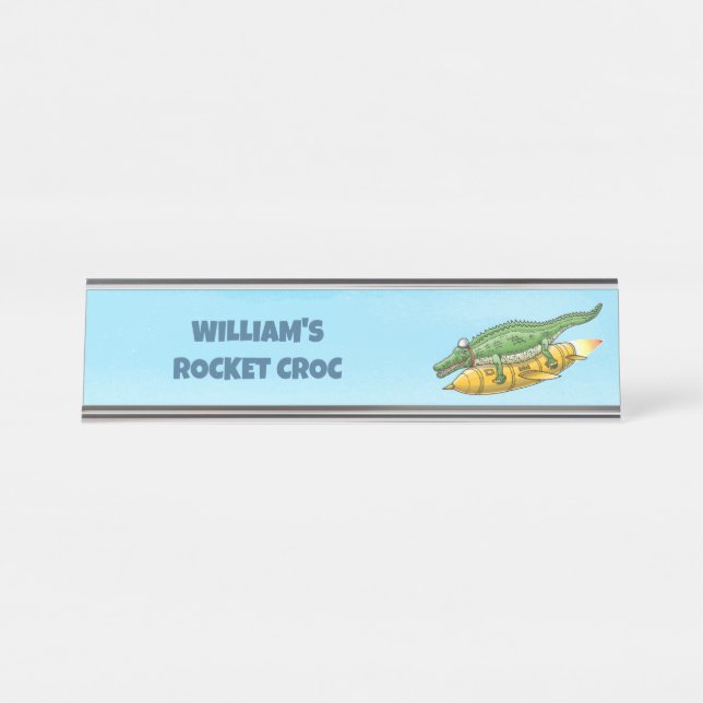 Rocket Croc Schreibtischnamensplakette (Vorderseite )