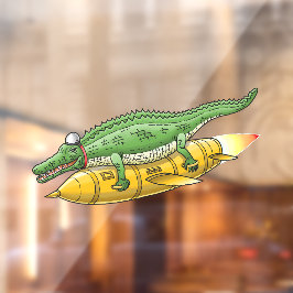 Rocket Crocodile Fensteraufkleber
