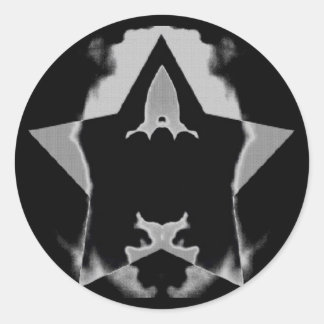 Rocket Design Runder Aufkleber