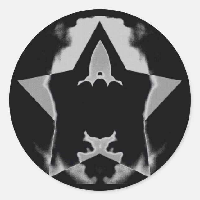 Rocket Design Runder Aufkleber (Vorderseite)