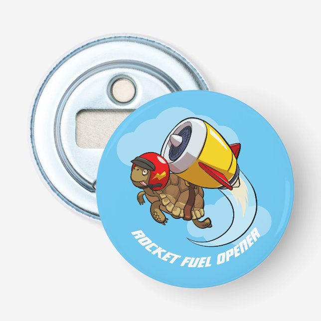 Rocket Fuel Opener Jetpack Cartoon Tortoise Flaschenöffner (Vorderseite)