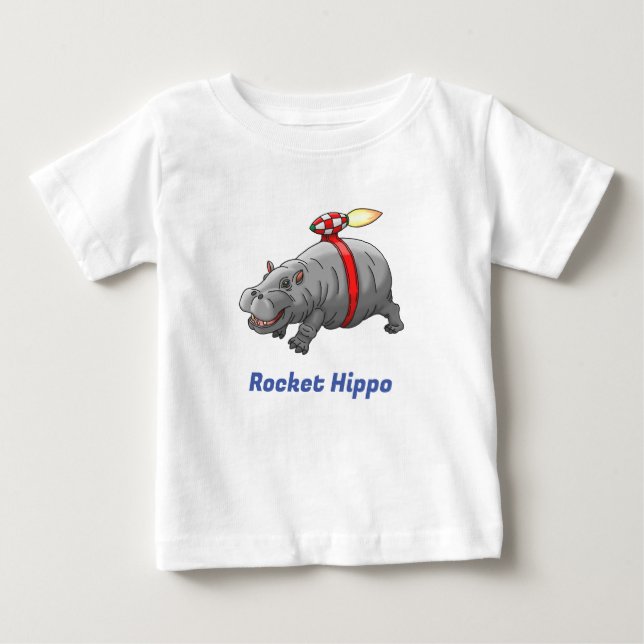 Rocket Hippo Birthday Baby T-shirt (Vorderseite)