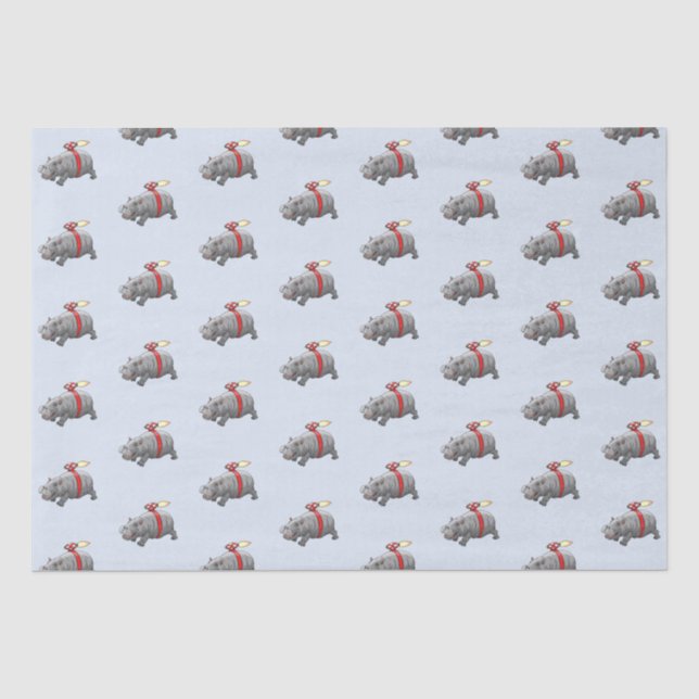 Rocket Hippo Birthday Seidenpapier (Vorderseite)