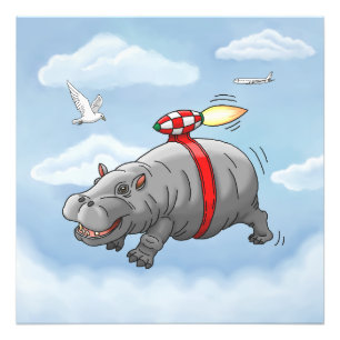 Rocket Hippo Fotodruck